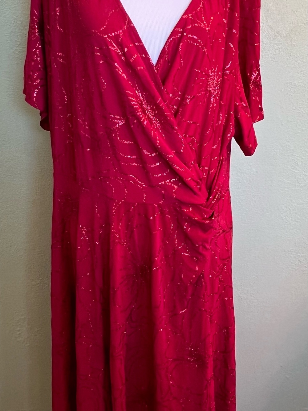 Perception-s Women's Red Wrap-Style Dress